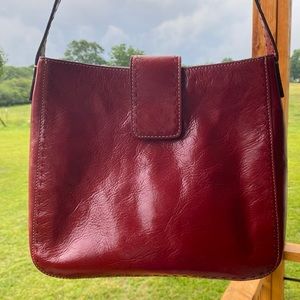 Red Fossil VINTAGE leather shoulder purse